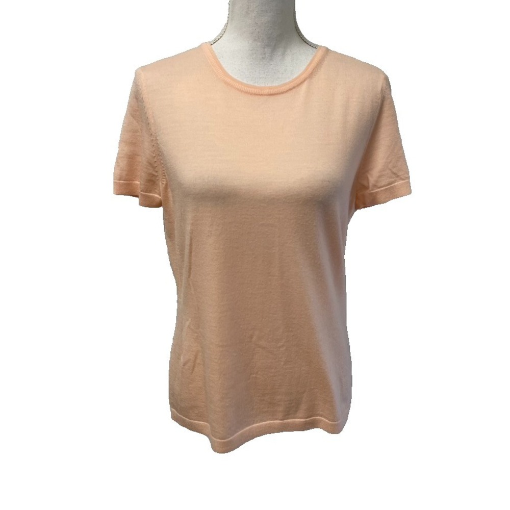 Hugo Boss Sweater Jumper Womens Large Light Orange Short Sleeve Classic Normcore